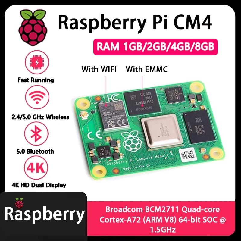 Raspberry Pi CM4 met 1 GB/2 GB - Raspberry Pi Compute Module 4 8Gb 32Gb recensie en prijs
